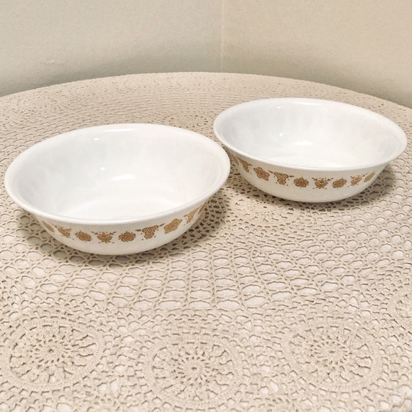 Vintage Corelle Livingware Butterfly Gold Cereal Bowls Set of 2 - Picture 1 of 5